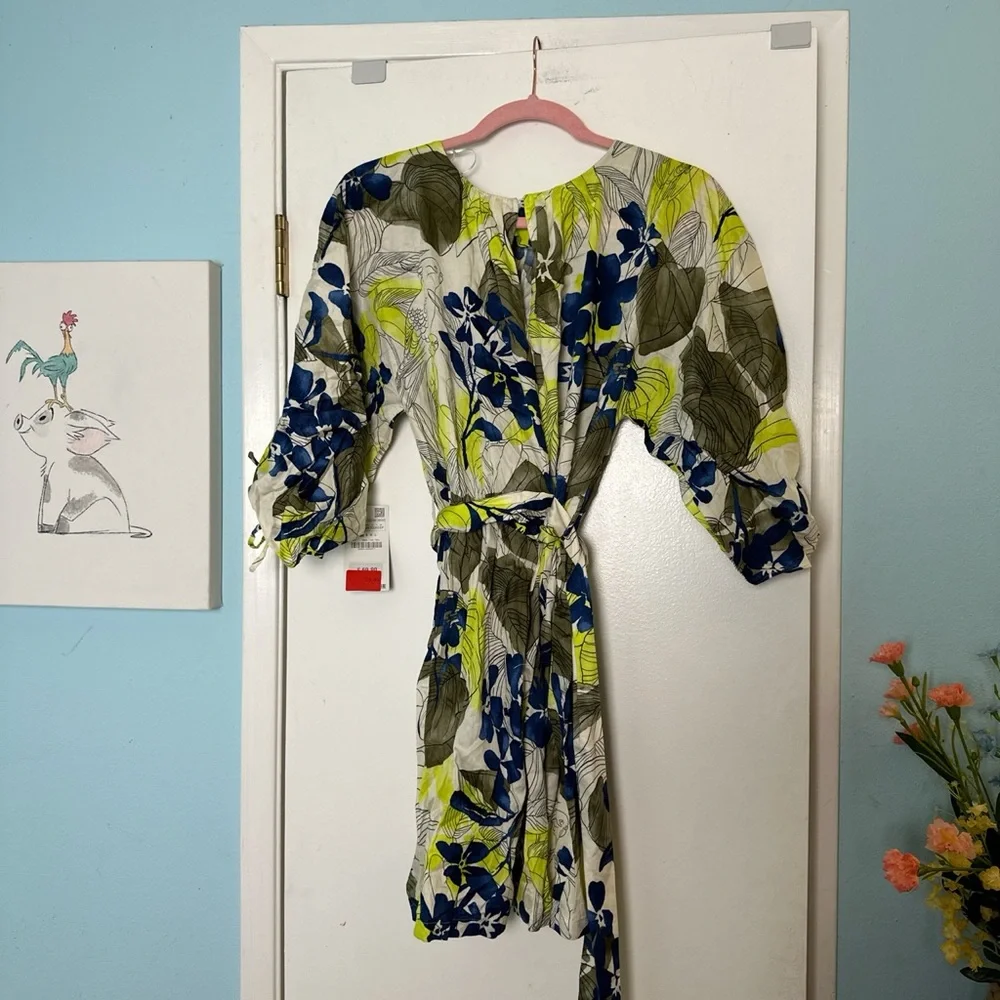 FLORAL BELTED DRESS - Picture 9 of 11